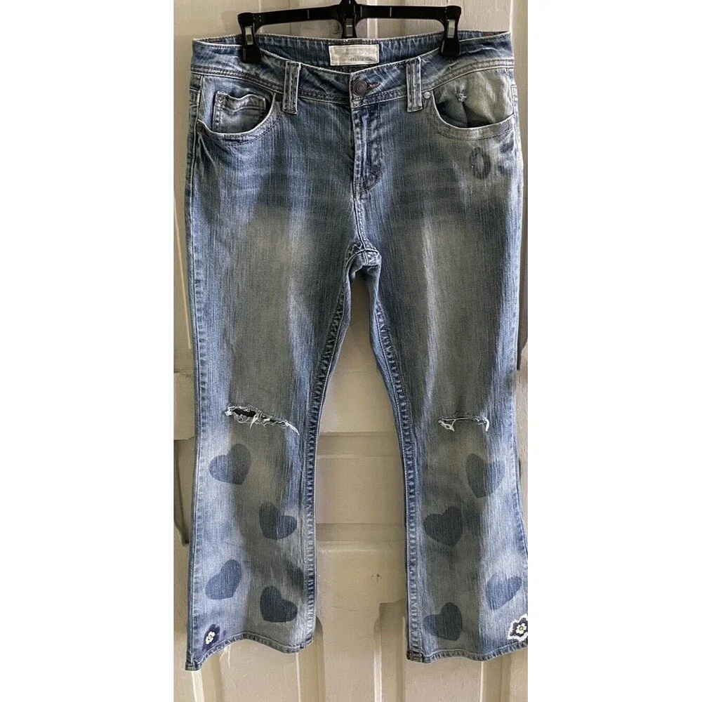 Maurices Morgan New-Boot Womens Size 11/12 Short Mid Rise Denim Blue Jeans 90s